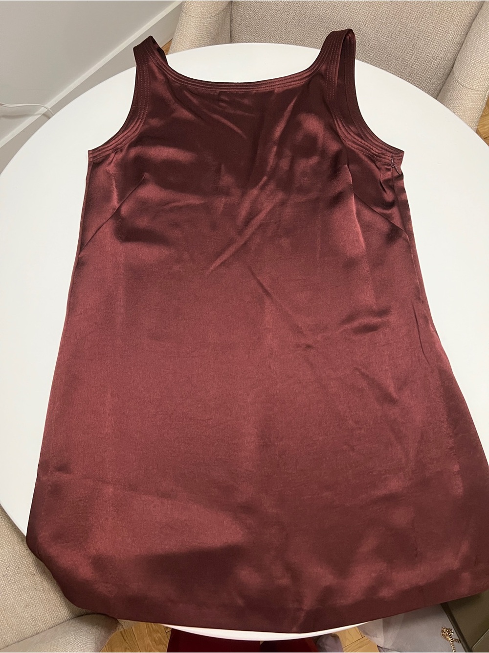 Rebecca Taylor Satin Mini Dress in Deep Burgundy